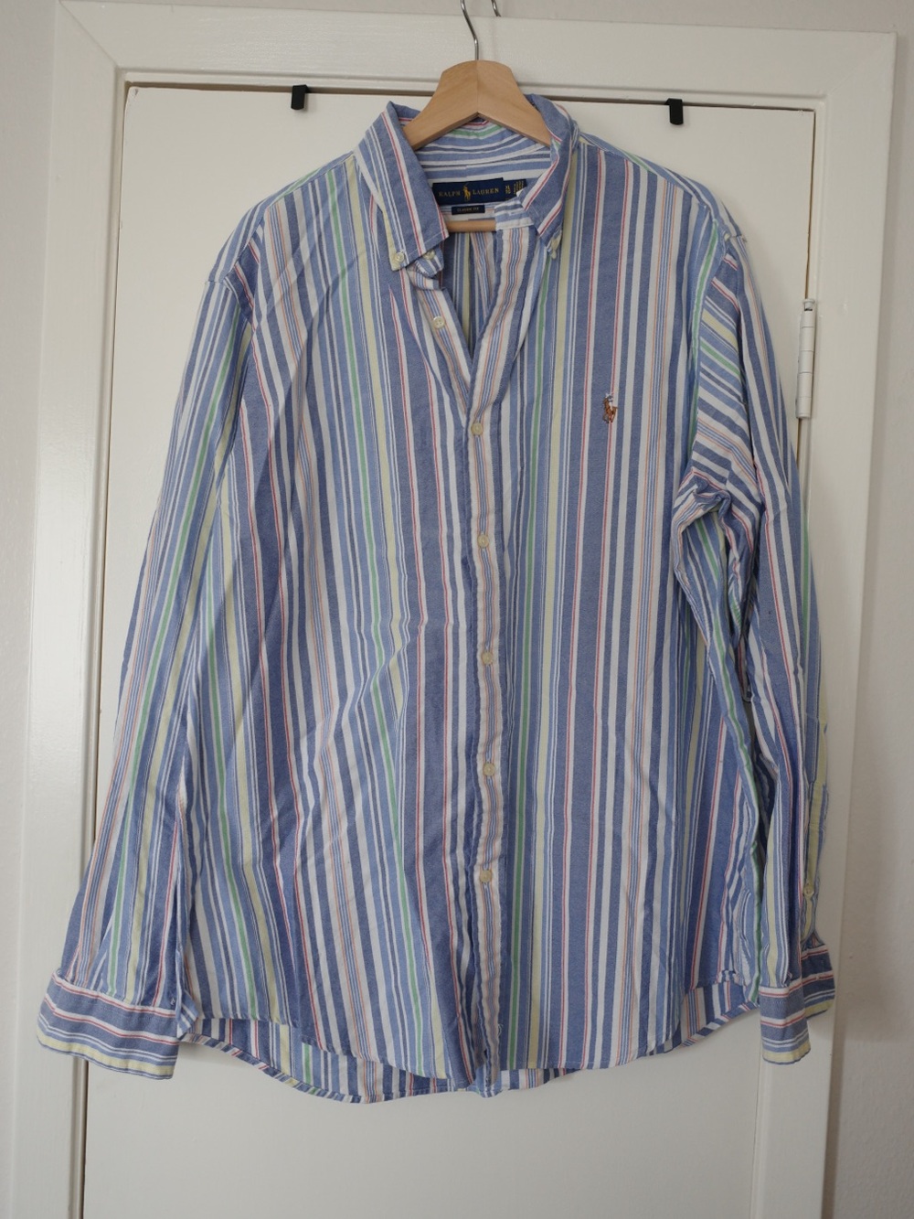 Ralph Lauren Men's Light Blue Multi-Stripe Button-Down Shirt